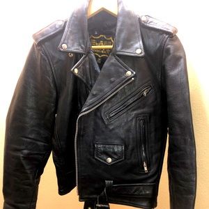 Vintage real leather rocker/ motorcycle jacket